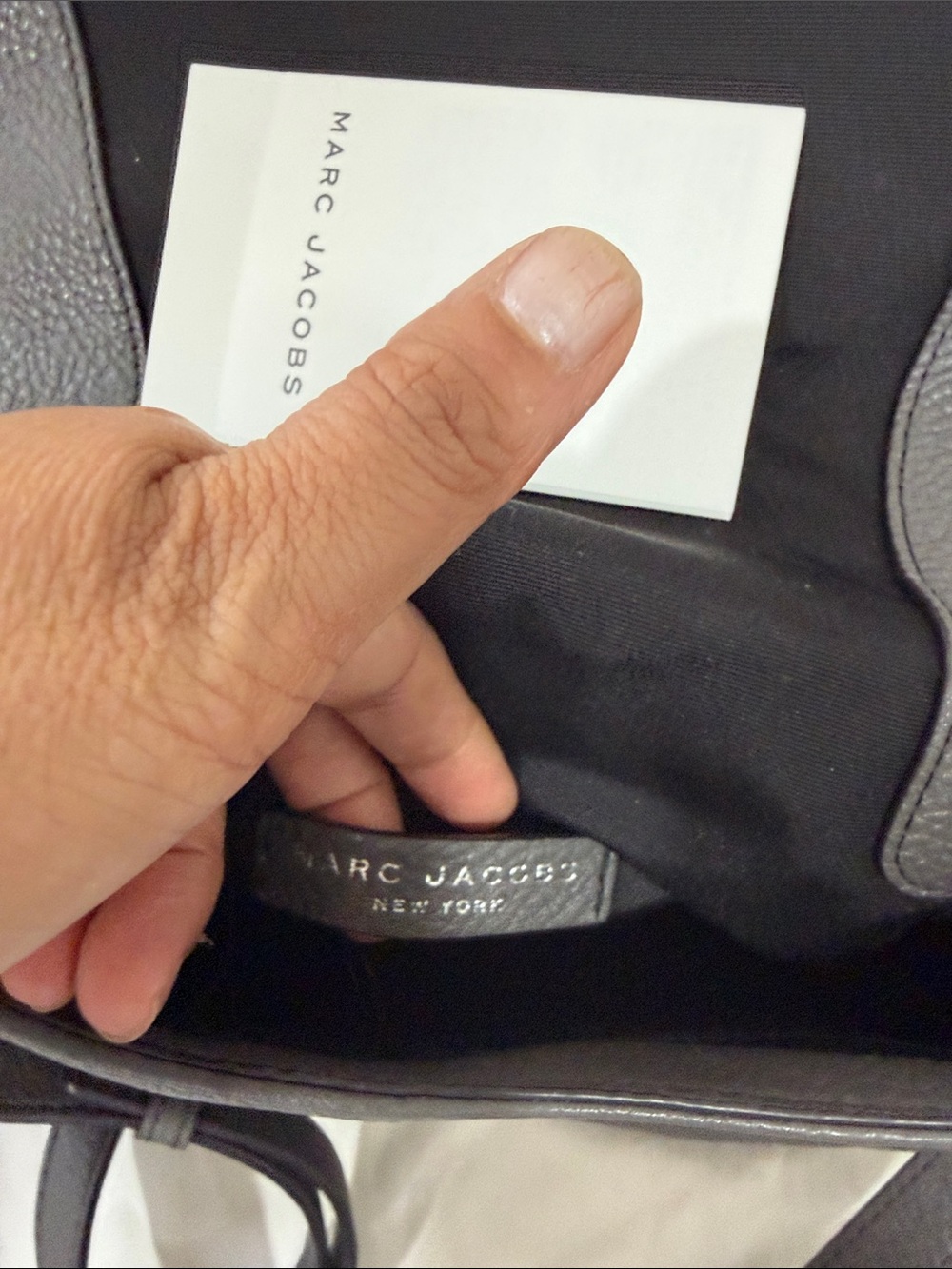 Marc Jacobs Dark Gray Pebbled Leather Saddle Crossbody - Picture 7 of 15